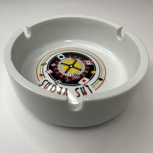 Vintage White Ceramic Las Vegas Ashtray 1980s - photo 5