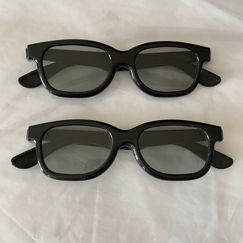 (Lot Of 2) Real D 3D Glasses Black Frame Passive Real D TV Movie