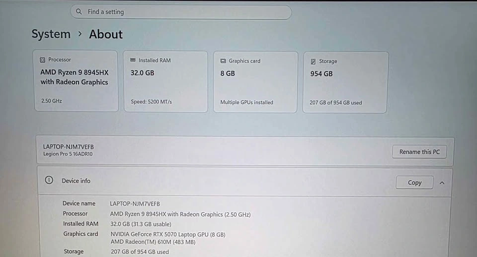 Lenovo Legion Pro 5 16ADR10 - photo 4