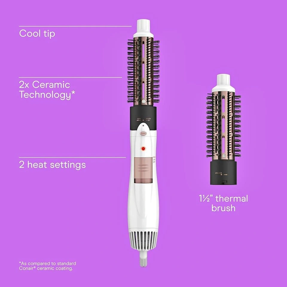 Conair 2-in-1 Double Ceramic Lightweight Hot Air Brush