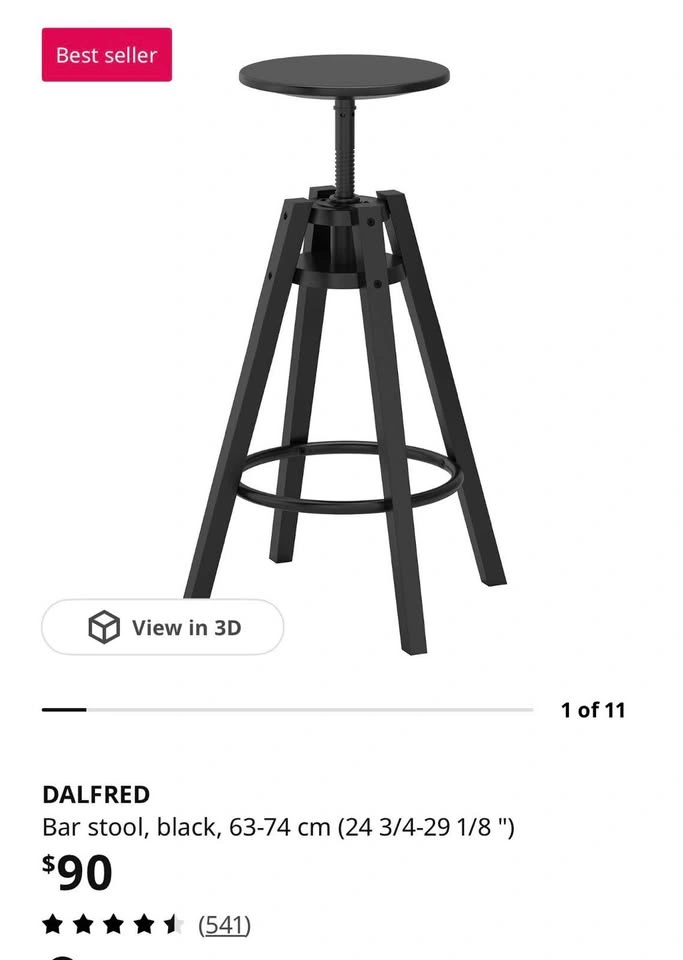 Set of 2 IKEA DALFRED Bar Stools - photo 2