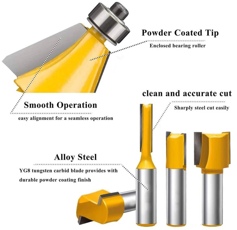 LEATBUY 37-Piece 1/2" Shank Router Bit Set - photo 5