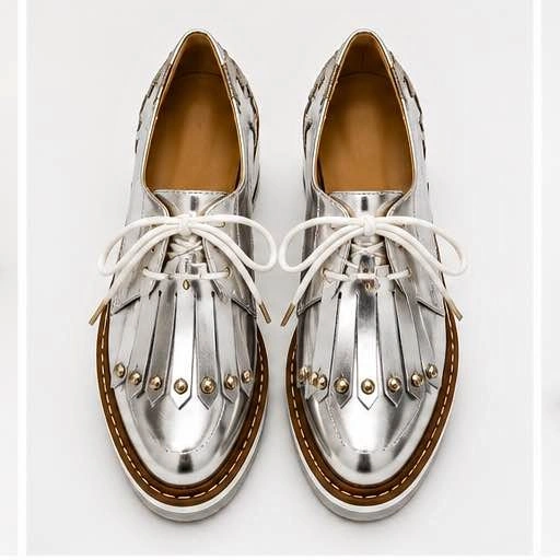 Zara Silver Platform Oxford Shoes – Size 36 – New with Tags