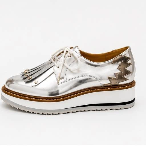 Zara Silver Platform Oxford Shoes – Size 36 – New with Tags - photo 2