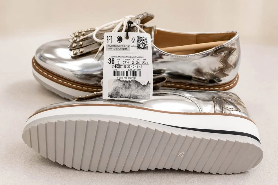 Zara Silver Platform Oxford Shoes – Size 36 – New with Tags - photo 3