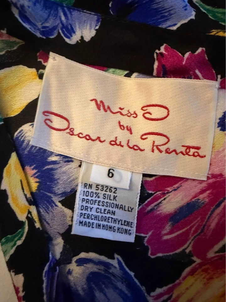 Miss O by Oscar de la Renta Silk Floral Peplum Dress - photo 4