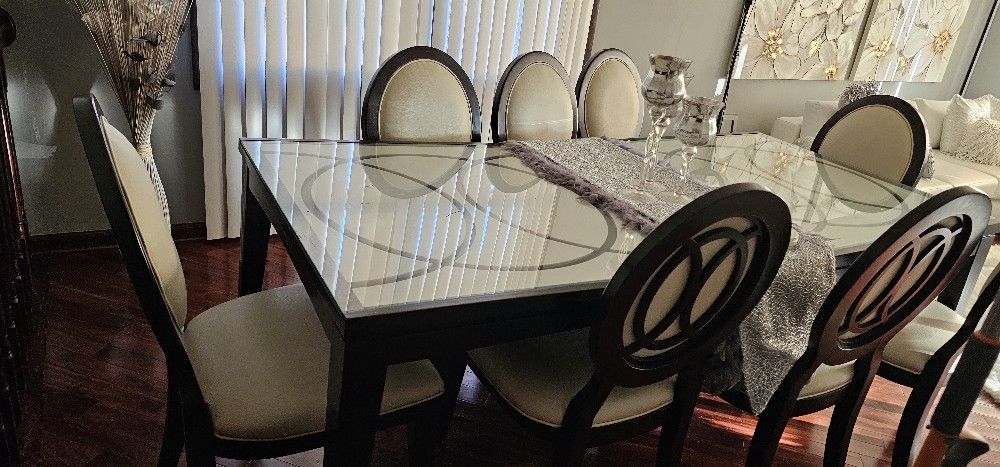 White Dining Room Table With 6 Chairs - photo 3