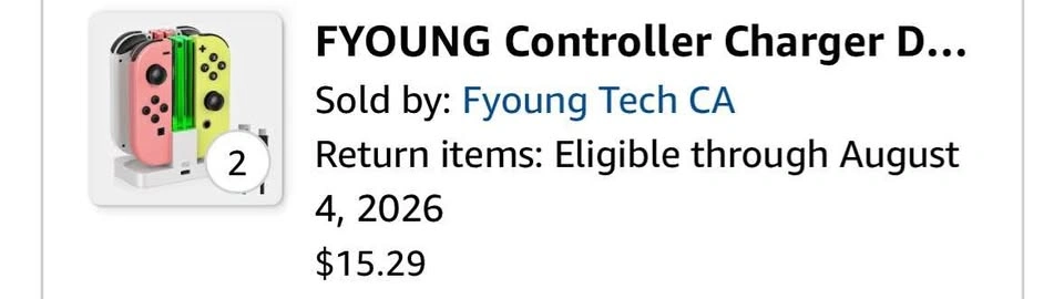 Purchasing LED lights up joycon charger
