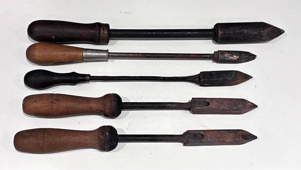 5 Vintage copper soldering irons