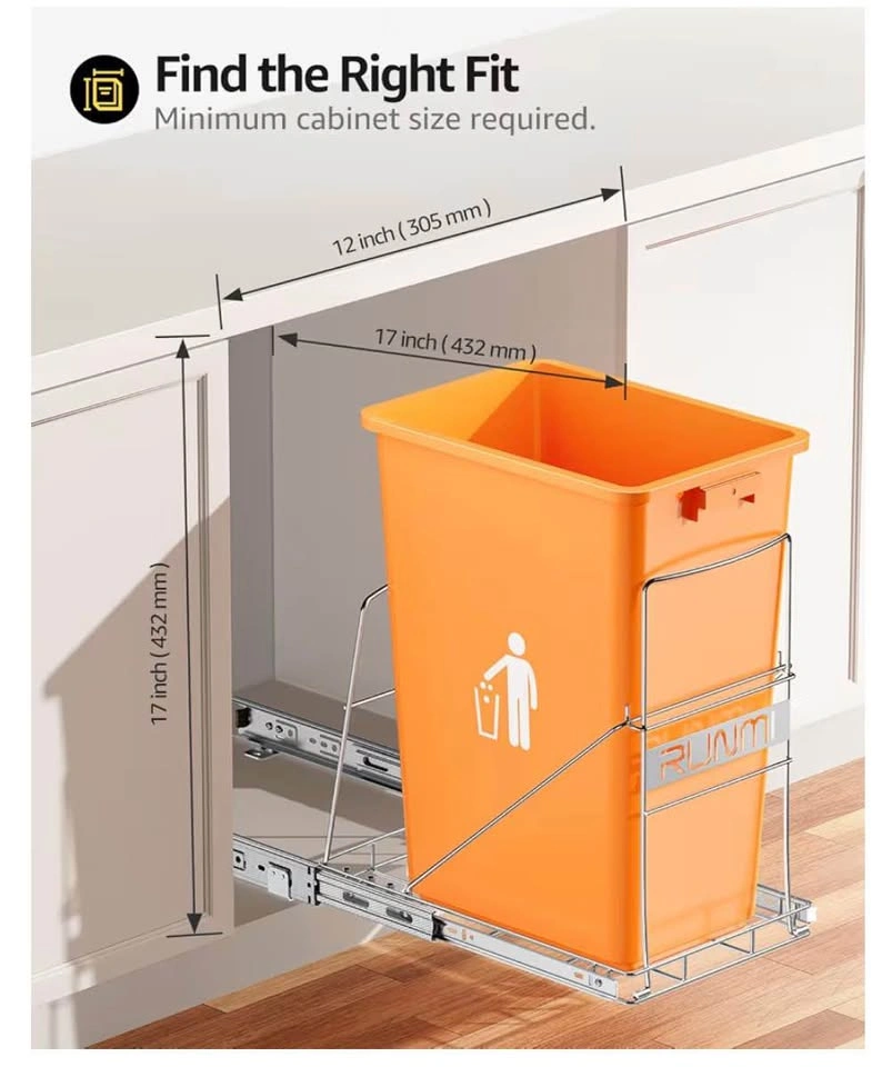 RUNMI Pull Out Kitchen Trash Can Under Cabinet - photo 3