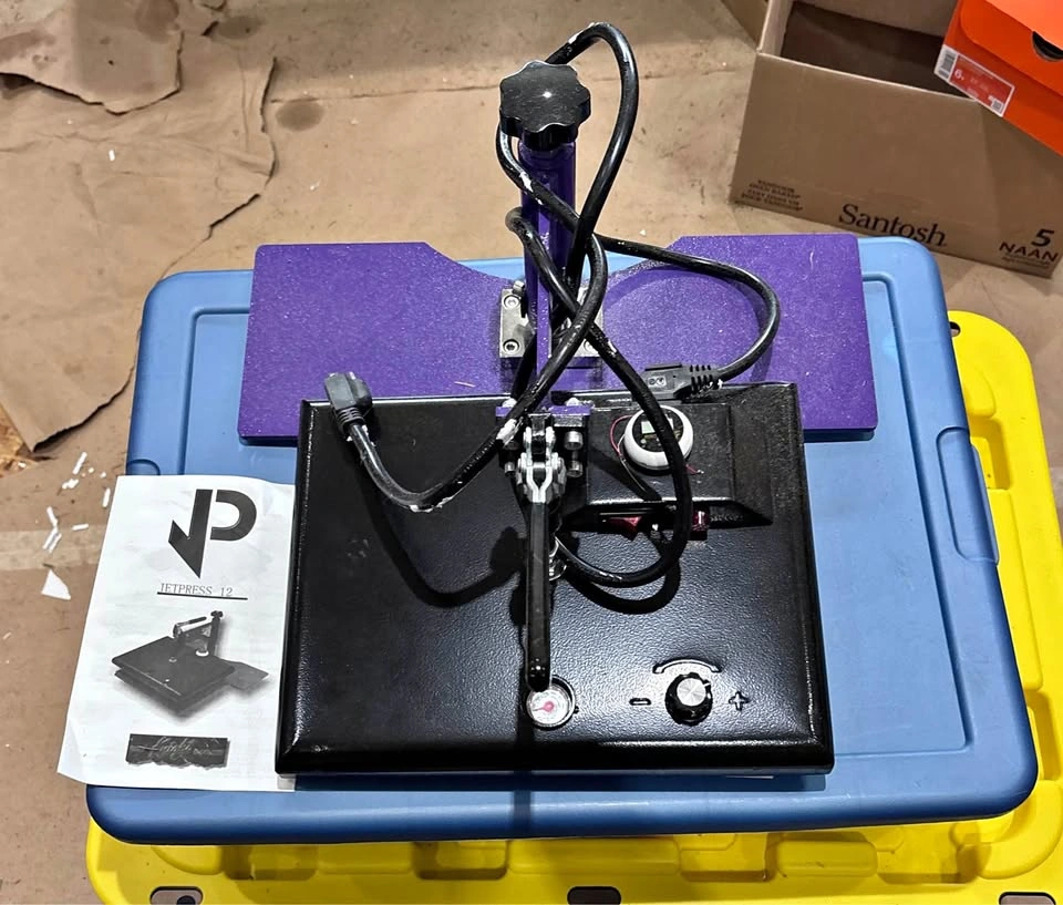 Geo Knight JetPress 12, 9"x12" swing-away heat press machine