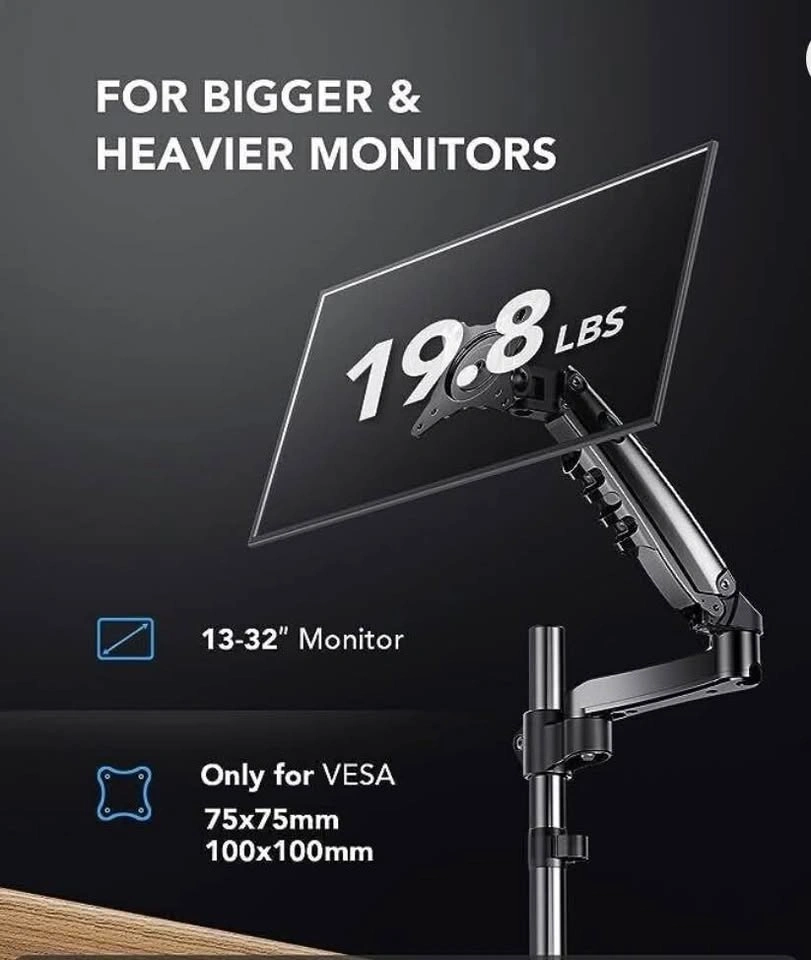 HUANUO Single Monitor Mount Gas Spring Arm 13-32" - photo 3
