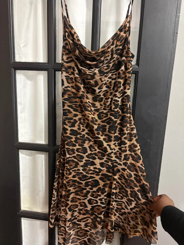Leopard Print Spaghetti Strap Dress – Size L - photo 2
