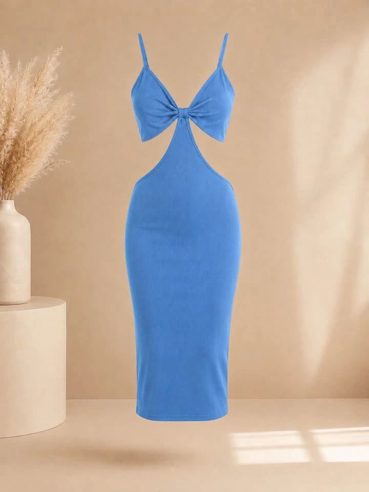 Blue Summer Spaghetti Strap Dress - Size M - New