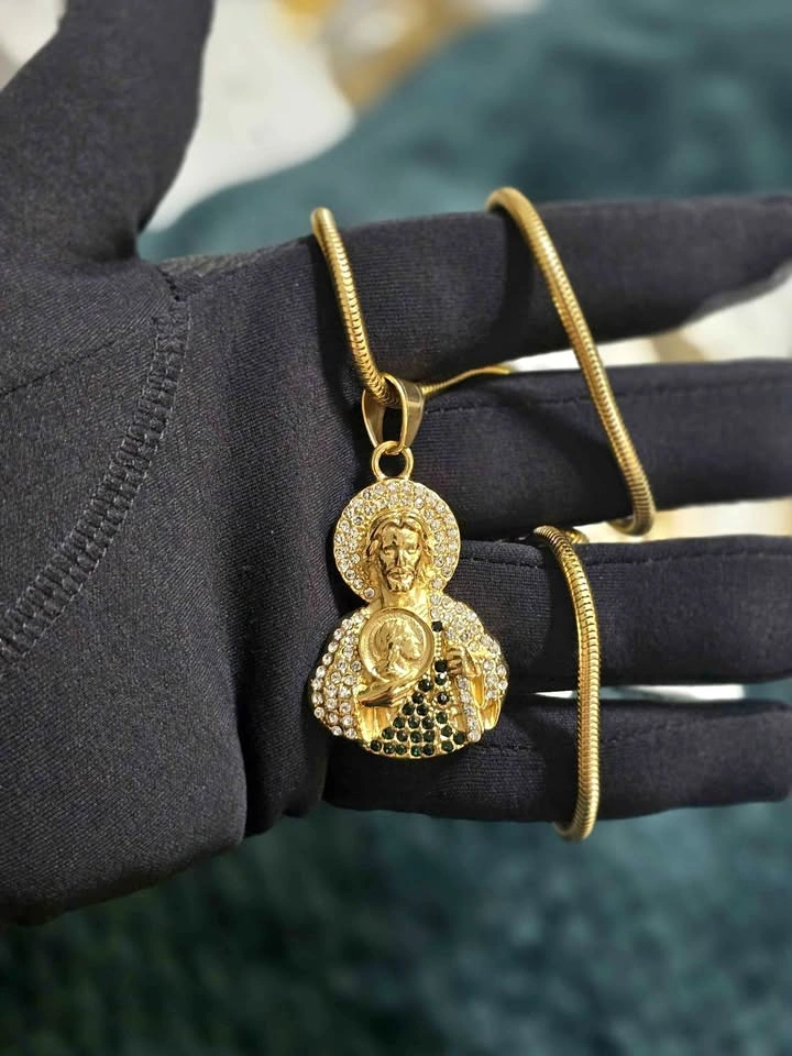 18k Gold Plated San Judas Pendant