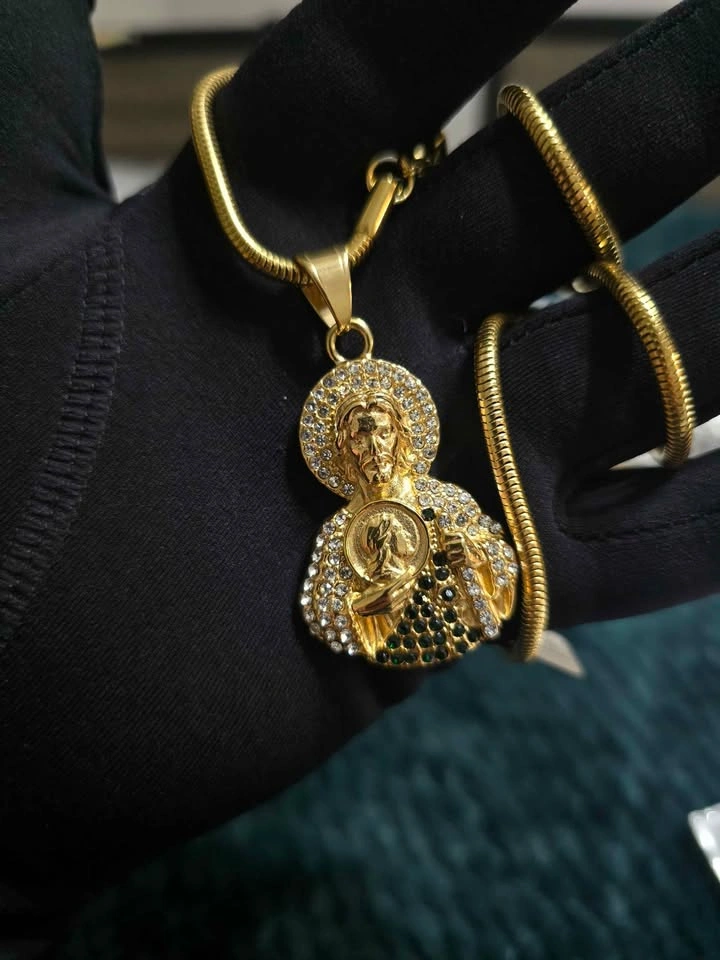18k Gold Plated San Judas Pendant - photo 5