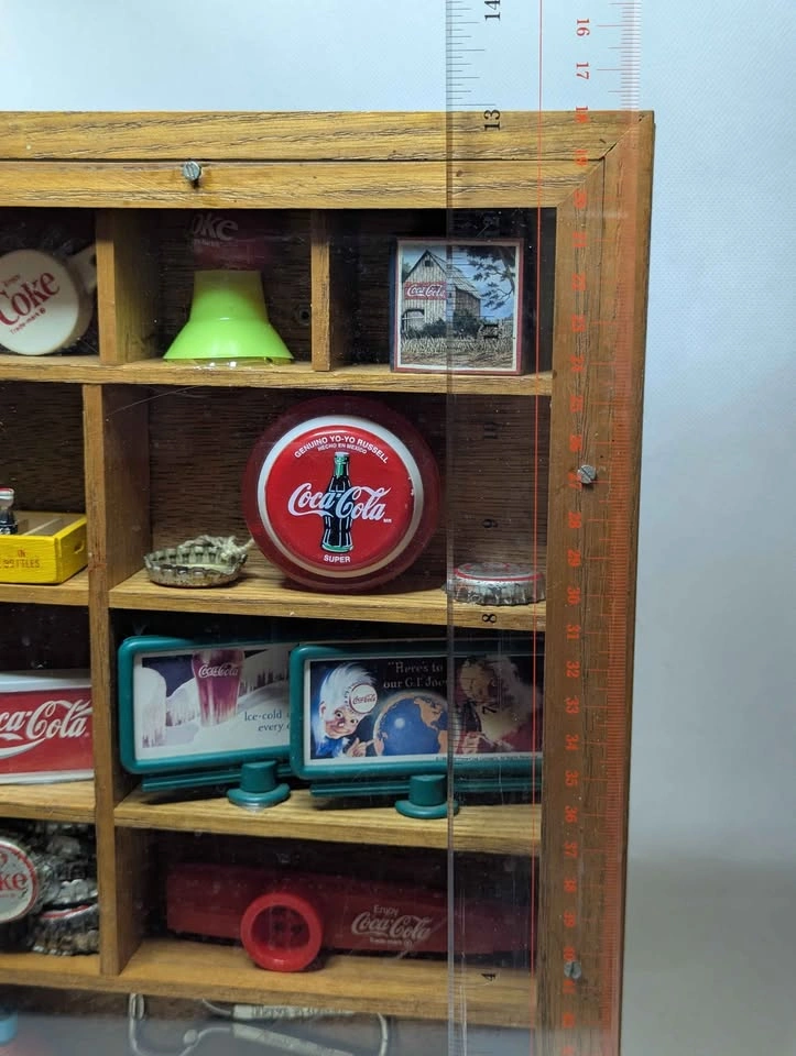 Vintage Coca Cola Coke Shadow Box Display Case with Collectibles - photo 5