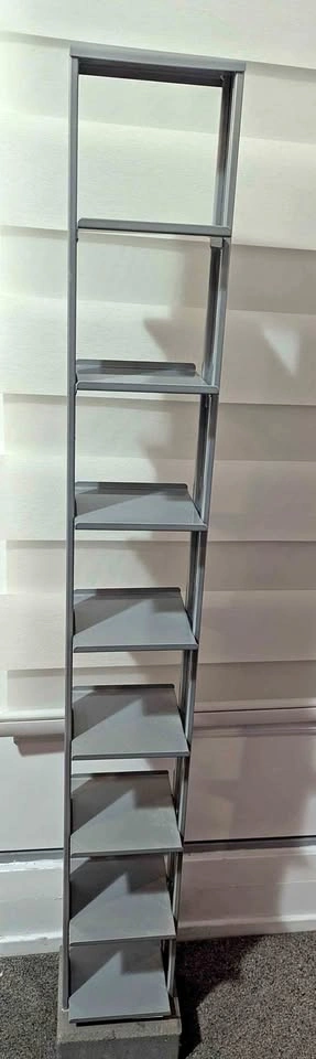 Grey Metal CD/DVD Media Storage Tower 48 x 8 x 7 inches