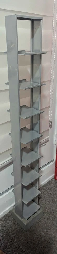 Grey Metal CD/DVD Media Storage Tower 48 x 8 x 7 inches - photo 2