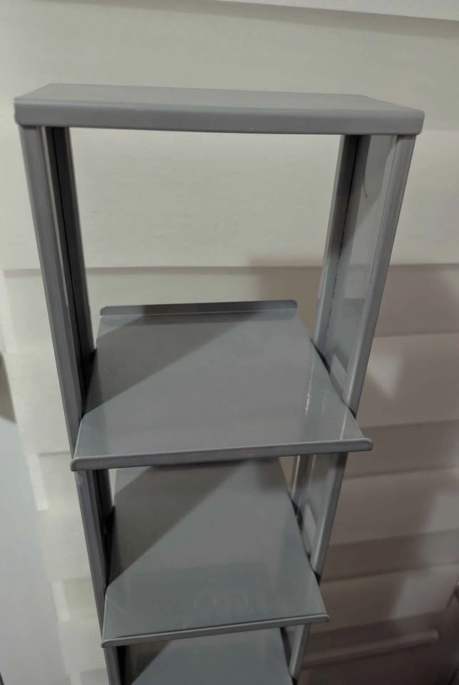 Grey Metal CD/DVD Media Storage Tower 48 x 8 x 7 inches - photo 3
