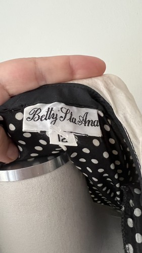 Betty Sta Ana Vintage Polka Dot Blouse S 12 Black White - photo 2