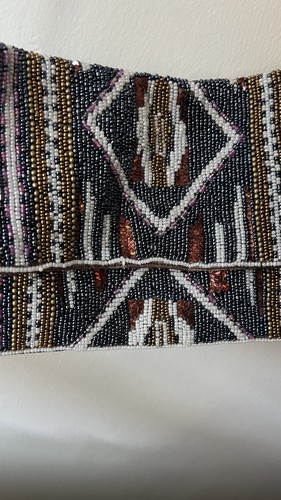 Vintage Handmade Seed Beaded Evening Clutch Purse Boho Southwest - photo 3