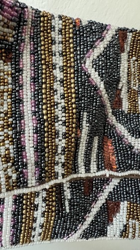 Vintage Handmade Seed Beaded Evening Clutch Purse Boho Southwest - photo 4