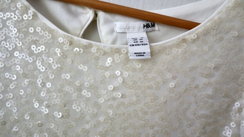 H&M Off-white Sequin Dress size M - photo 4