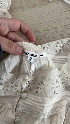 Reformation Wanda Cream Top Size Xs - photo 2