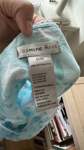 Jasmine Rose 100% Cotton Nightgown Vibrant Blue Floral - photo 2