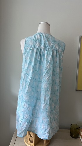 Jasmine Rose 100% Cotton Nightgown Vibrant Blue Floral - photo 4