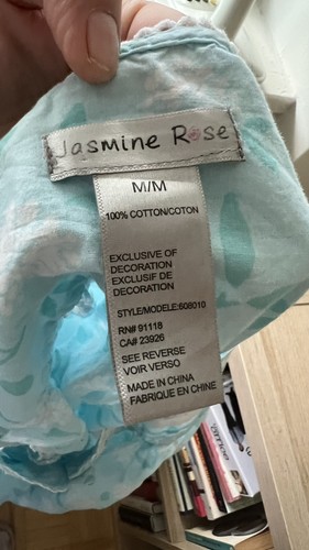 Jasmine Rose 100% Cotton Nightgown Vibrant Blue Floral - photo 5