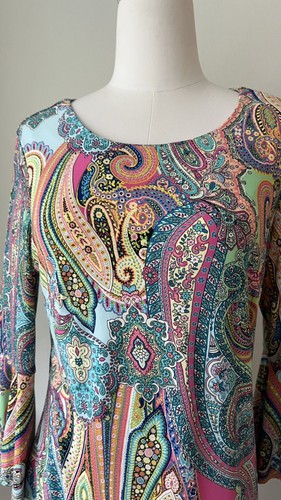 Tommy Hilfiger Paisley Dress Size 8 Bell Sleeves - photo 2