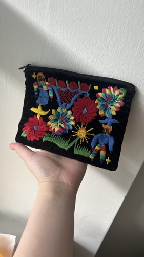 Handmade Mexican Embroidery large Wallet