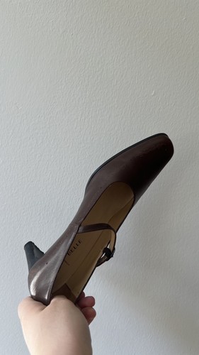 BELLE Brown Leather Mary Jane Pumps Size 5.5-6 - photo 5