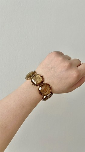 Vintage TAN Fiber String Bracelet Retro Mid-Century Modern
