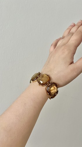 Vintage TAN Fiber String Bracelet Retro Mid-Century Modern - photo 2