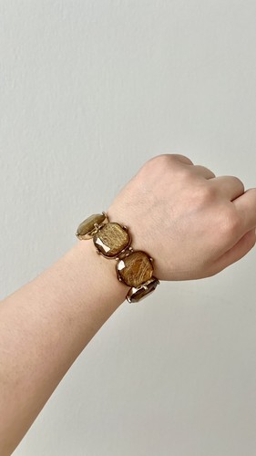 Vintage TAN Fiber String Bracelet Retro Mid-Century Modern - photo 3
