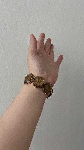 Vintage TAN Fiber String Bracelet Retro Mid-Century Modern - photo 5
