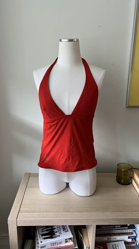 Beautiful Red Calvin Klein V Neck Swim Top extra slim fit