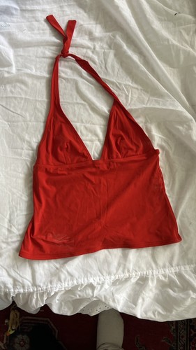Beautiful Red Calvin Klein V Neck Swim Top extra slim fit - photo 2