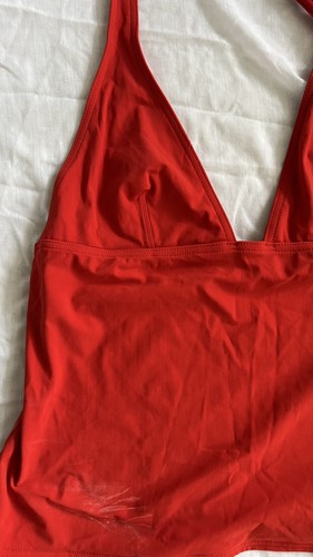 Beautiful Red Calvin Klein V Neck Swim Top extra slim fit - photo 3