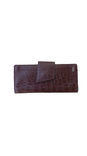 RESA genuine leather crocodile embossed brown wallet