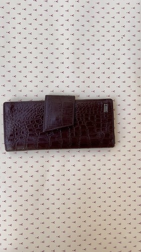 RESA genuine leather crocodile embossed brown wallet - photo 3