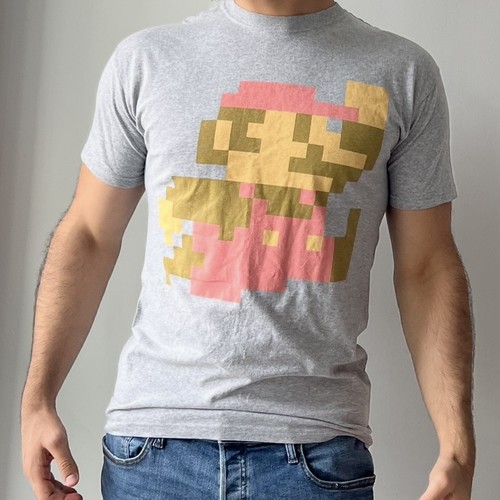 Nintendo Super Mario Bros Pixels Heather gray T-Shirt Size M - photo 2