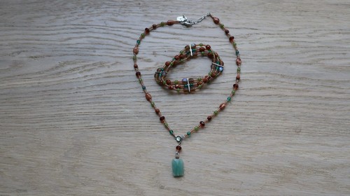 Jones New York Beaded Necklace And Bracelet Set Earth Tones