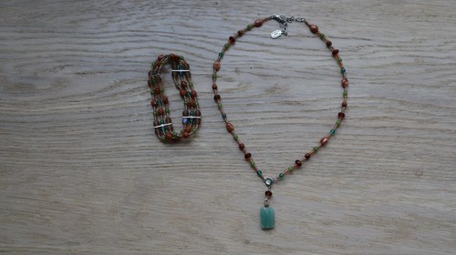 Jones New York Beaded Necklace And Bracelet Set Earth Tones - photo 2