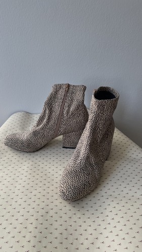leopard print size 10 platform ankle boots - photo 4