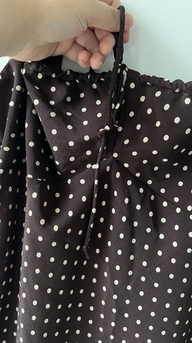 Vintage Y2K Jessica Brown & White Polka Dot Slip Dress M - photo 3