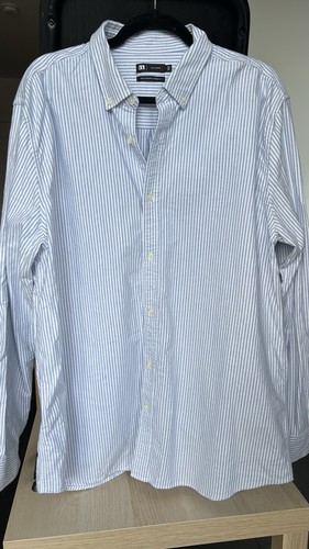 Le 31 par Simons Blue and White Striped Shirt - Men's XL